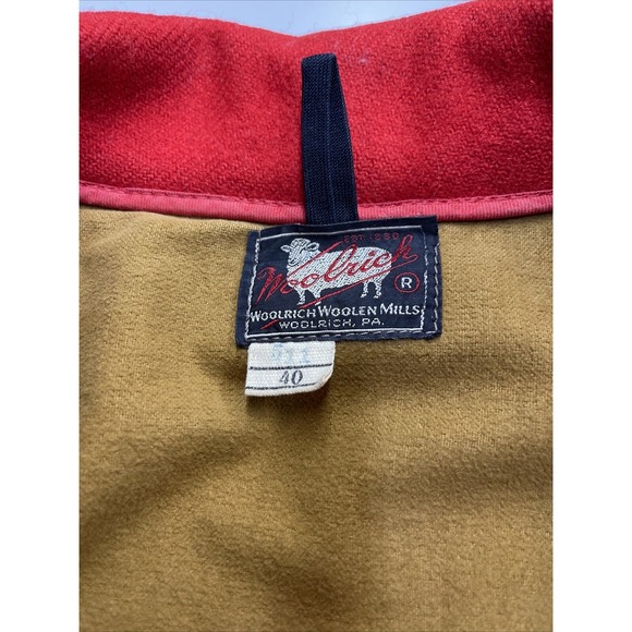 Vintage Woolrich Woolen Mills Wool Jacket  Red 40's Made in USA Sz 40 - Picture 7 of 16
